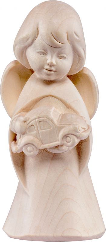 angelo sognatore con auto - demetz - deur - statua in legno dipinta a mano. altezza pari a 9 cm.