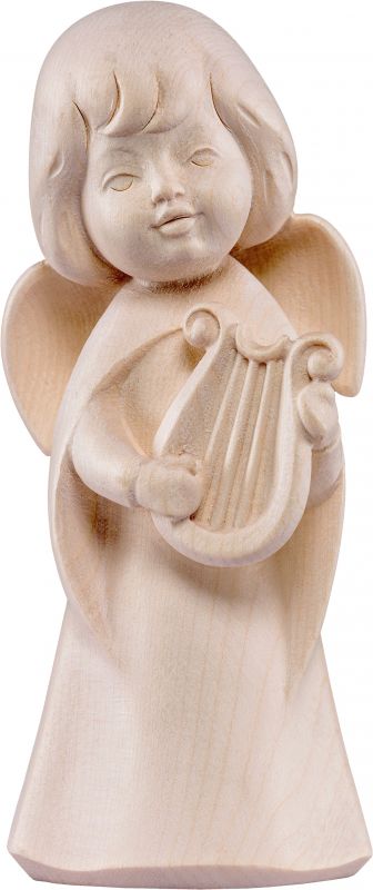 angelo sognatore con lira - demetz - deur - statua in legno dipinta a mano. altezza pari a 5 cm.