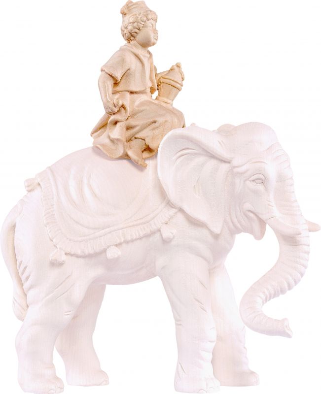 conducente d'elefante b.k. - demetz - deur - statua in legno dipinta a mano. altezza pari a 7 cm.