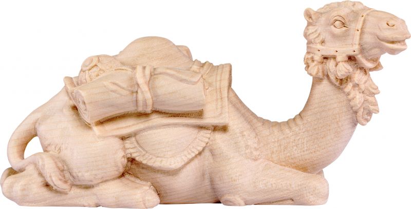 cammello sdraiato b.k. - demetz - deur - statua in legno dipinta a mano. altezza pari a 15 cm.