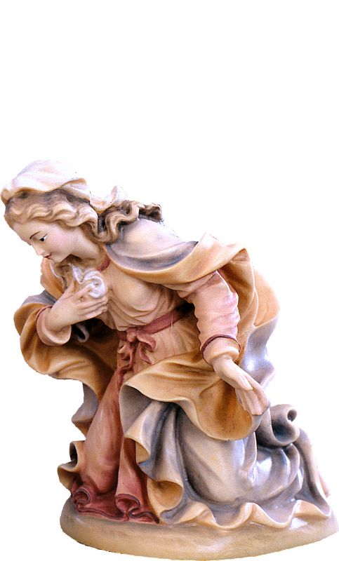 maria d.k. - demetz - deur - statua in legno dipinta a mano. altezza pari a 60 cm.