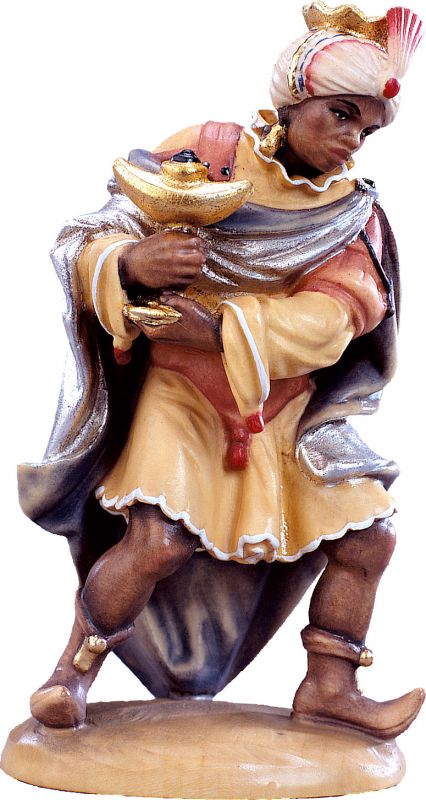 re casparre d.k. - demetz - deur - statua in legno dipinta a mano. altezza pari a 14 cm.