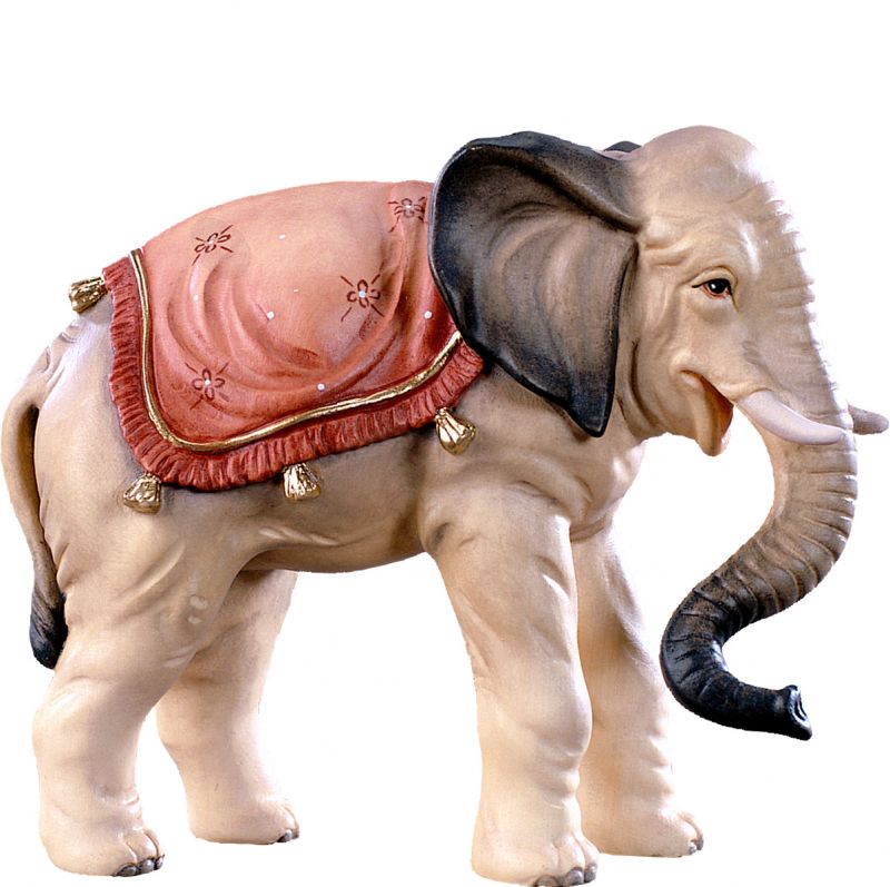 Elefante d k - demetz deur statua in legno dipinta a mano altezza pari 10  cm Presepe scolpito Val Gardena