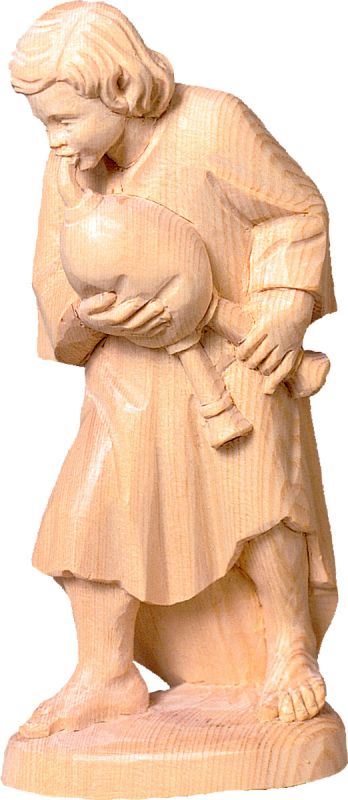pastore con cornamusa t.k. - demetz - deur - statua in legno dipinta a mano. altezza pari a 18 cm.