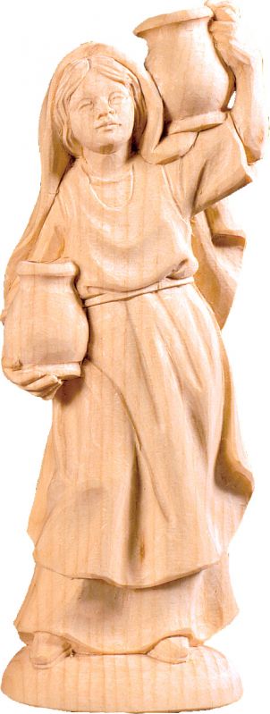 pastorella con brocca t.k. - demetz - deur - statua in legno dipinta a mano. altezza pari a 12 cm.
