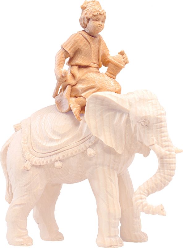 conducente d'elefante t.k. - demetz - deur - statua in legno dipinta a mano. altezza pari a 15 cm.
