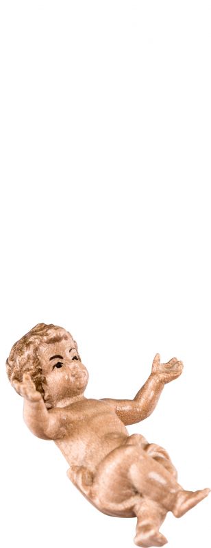 gesù bambino h.k. - demetz - deur - statua in legno dipinta a mano. altezza pari a 42 cm.