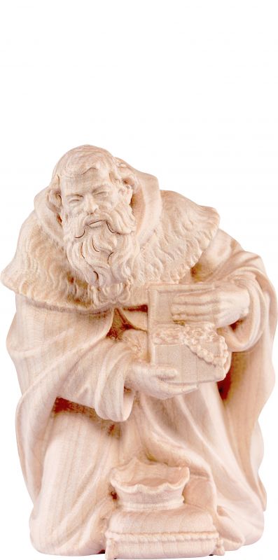 re melchiorre h.k. - demetz - deur - statua in legno dipinta a mano. altezza pari a 15 cm.