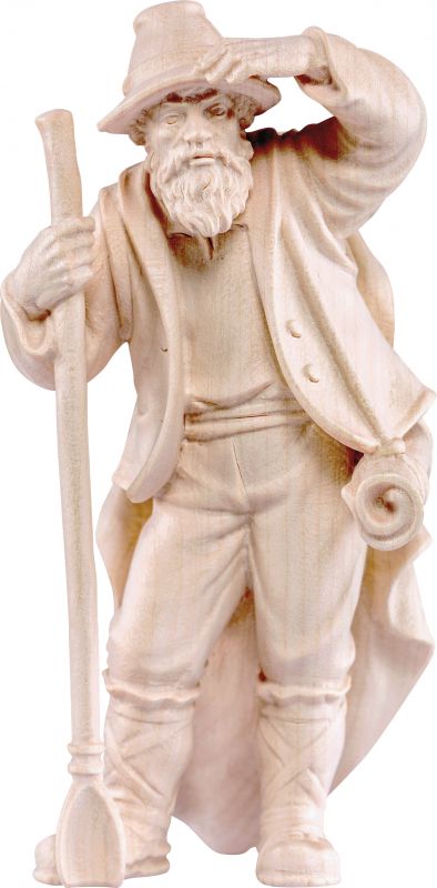 pastore con pala h.k. - demetz - deur - statua in legno dipinta a mano. altezza pari a 42 cm.