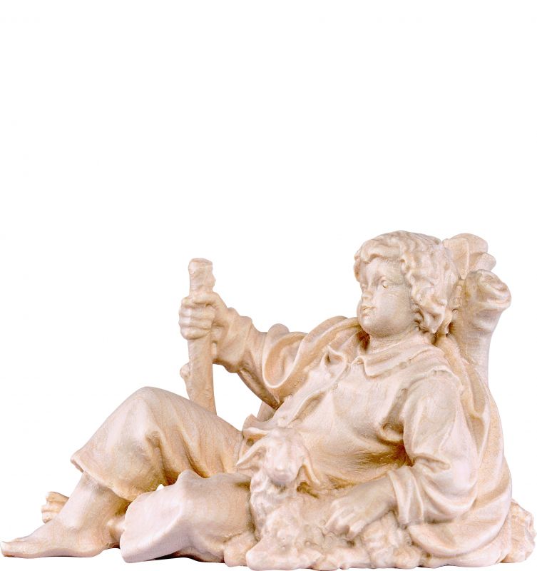 fanciullo sdraiato h.k. - demetz - deur - statua in legno dipinta a mano. altezza pari a 9 cm.