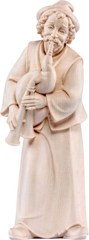 pastore con cornamusa artis - demetz - deur - statua in legno dipinta a mano. altezza pari a 20 cm.