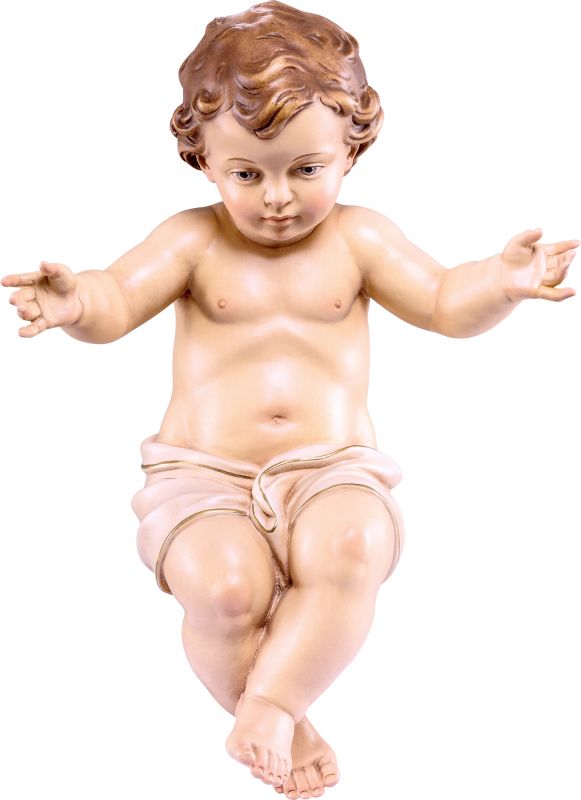 gesù bambino - demetz - deur - statua in legno dipinta a mano. altezza pari a 20 cm.