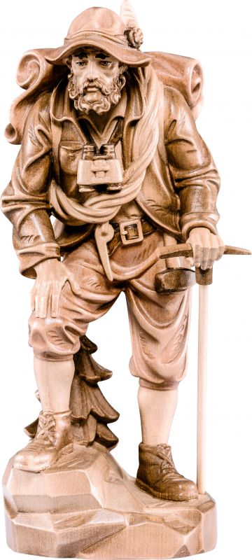 alpinista - demetz - deur - statua in legno dipinta a mano. altezza pari a 85 cm.