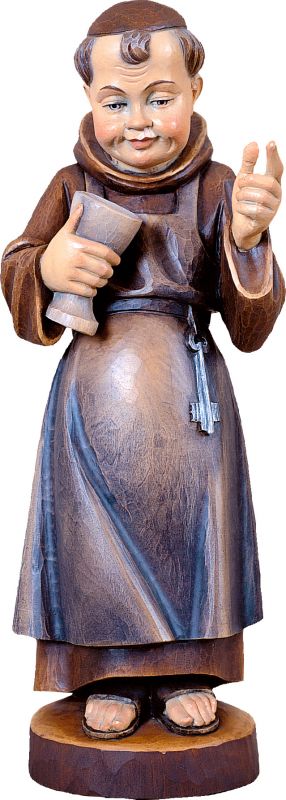 frate cantiniere - demetz - deur - statua in legno dipinta a mano. altezza pari a 25 cm.