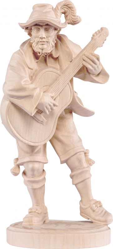 musicista con chitarra - demetz - deur - statua in legno dipinta a mano. altezza pari a 13 cm.