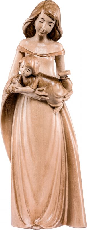la tenerezza - demetz - deur - statua in legno dipinta a mano. altezza pari a 40 cm.