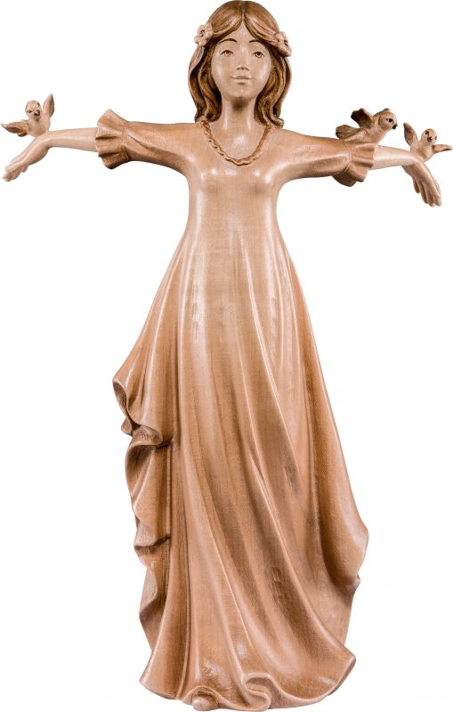 la libertà - demetz - deur - statua in legno dipinta a mano. altezza pari a 40 cm.