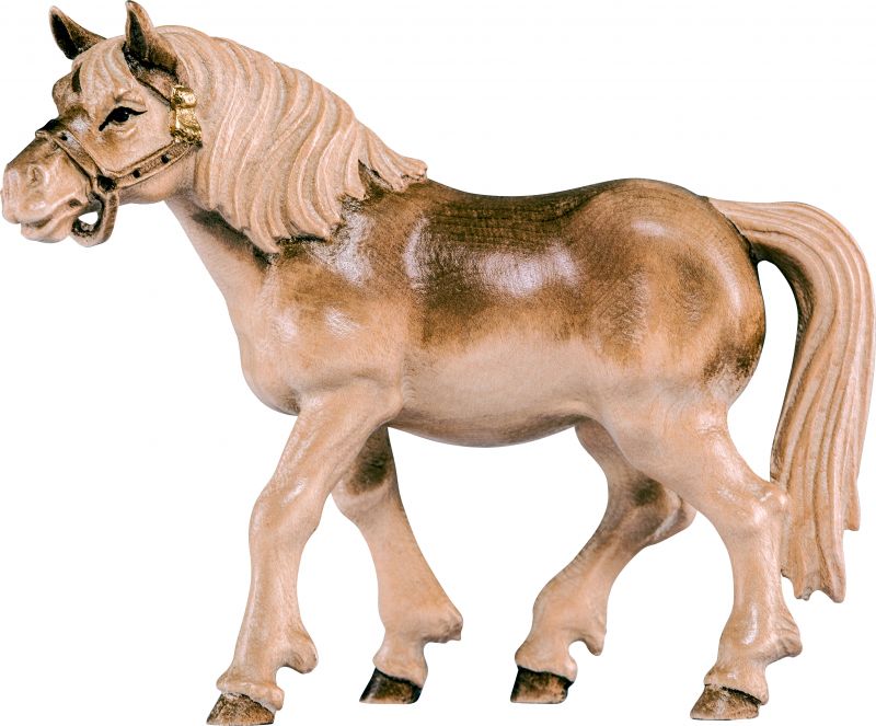 cavallo morello - demetz - deur - statua in legno dipinta a mano. altezza pari a 9 cm.