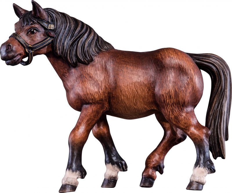 cavallo sauro - demetz - deur - statua in legno dipinta a mano. altezza pari a 7 cm.