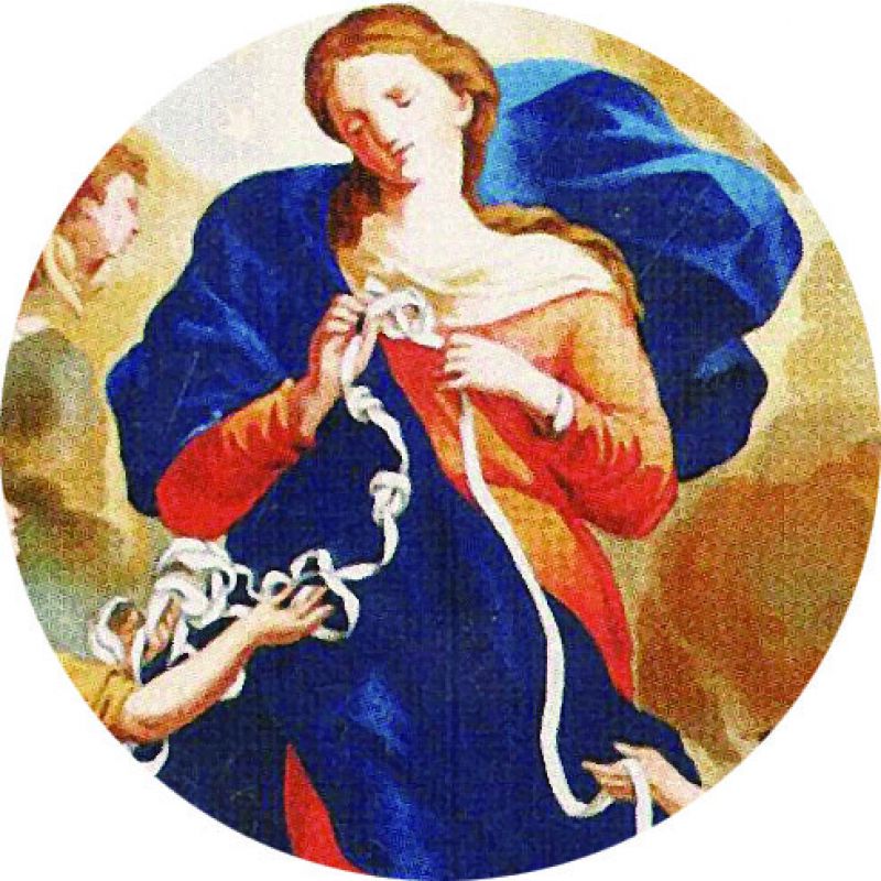 adesivo resinato per rosario fai da te misura 3 - madonna che scioglie i nodi