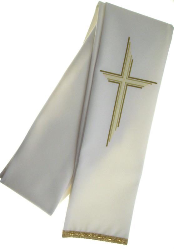 Stola diaconale con ricamo croce bianco Stole | vendita online Semprini  Arredi Sacri