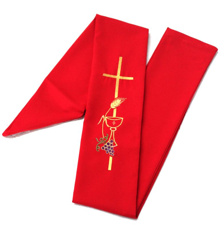 Stola sacerdotale con ricamo rosso Stole | vendita online Semprini Arredi  Sacri