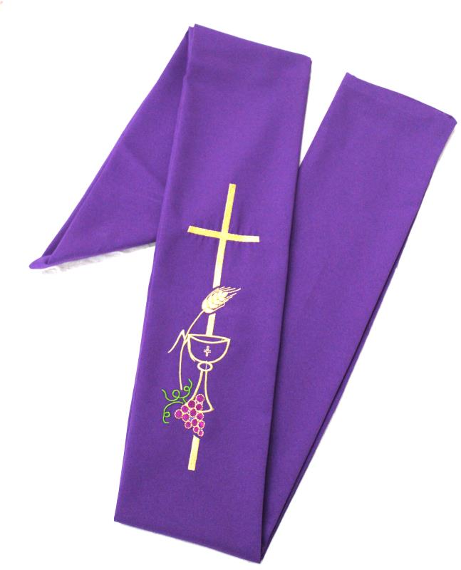 Stola sacerdotale con ricamo viola Stole | vendita online Semprini Arredi  Sacri